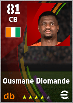 Ousmane Diomande — CB, OVR 81, MAX 81