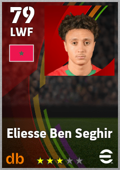 Eliesse Ben Seghir — LWF, OVR 79, MAX 79