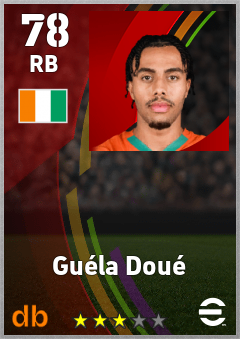 Guéla Doué — RB, OVR 78, MAX 78