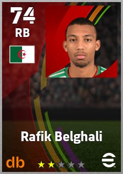 Rafik Belghali — RB, OVR 74, MAX 74