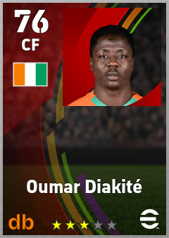 Oumar Diakité — CF, OVR 76, MAX 76