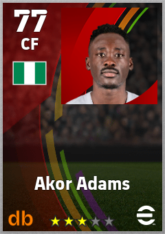 Akor Adams — CF, OVR 77, MAX 77