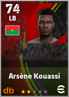 Arsène Kouassi — LB, OVR 74, MAX 74