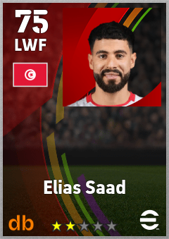 Elias Saad — LWF, OVR 75, MAX 75