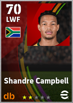 Shandre Campbell — LWF, OVR 70, MAX 70