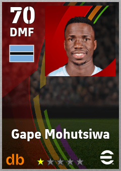 Gape Mohutsiwa — DMF, OVR 70, MAX 70