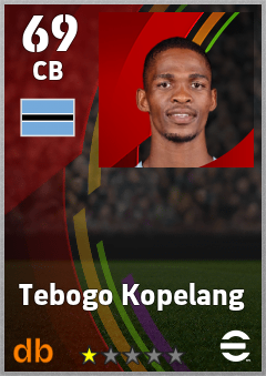 Tebogo Kopelang — CB, OVR 69, MAX 69