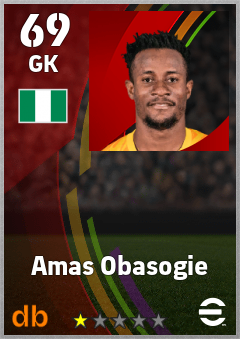 Amas Obasogie — GK, OVR 69, MAX 69
