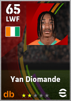 Yan Diomande eFootball player card