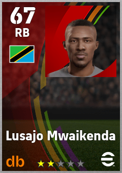 Lusajo Mwaikenda — RB, OVR 67, MAX 67