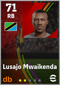 Lusajo Mwaikenda — RB, OVR 71, MAX 71
