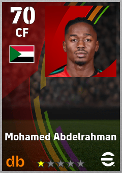 Mohamed Abdelrahman — CF, OVR 70, MAX 70