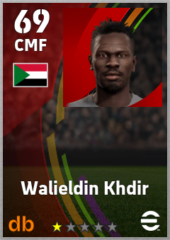 Walieldin Khdir — CMF, OVR 69, MAX 69