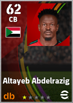 Altayeb Abdelrazig — CB, OVR 62, MAX 62