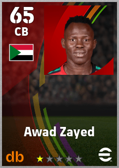 Awad Zayed — CB, OVR 65, MAX 65