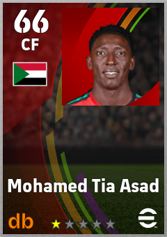 Mohamed Tia Asad — CF, OVR 66, MAX 66