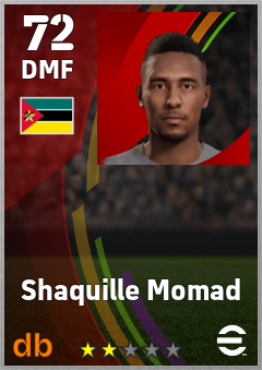 Shaquille Momad — DMF, OVR 72, MAX 72