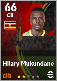 Hilary Mukundane — CB, OVR 66, MAX 66