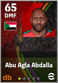 Abu Agla Abdalla — DMF, OVR 65, MAX 65