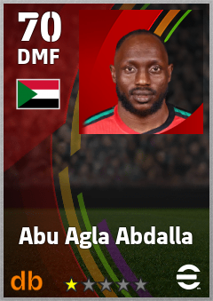 Abu Agla Abdalla — DMF, OVR 70, MAX 70