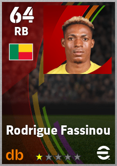 Rodrigue Fassinou — RB, OVR 64, MAX 64