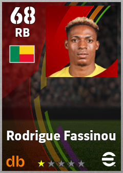 Rodrigue Fassinou — RB, OVR 68, MAX 68
