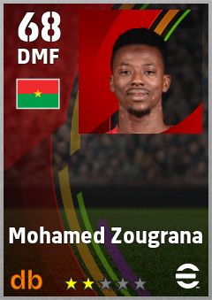 Mohamed Zougrana — DMF, OVR 68, MAX 68