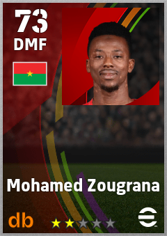 Mohamed Zougrana — DMF, OVR 73, MAX 73