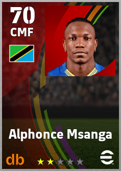 Alphonce Msanga — CMF, OVR 70, MAX 70