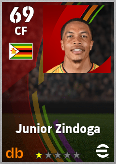 Junior Zindoga — CF, OVR 69, MAX 69