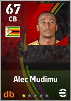 Alec Mudimu — CB, OVR 67, MAX 67