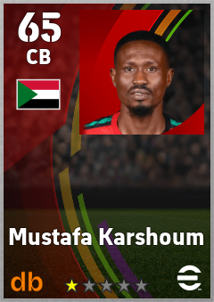 Mustafa Karshoum — CB, OVR 65, MAX 65