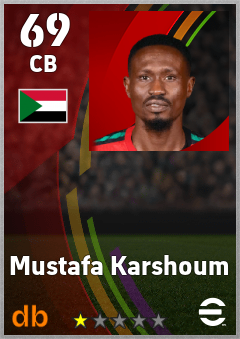 Mustafa Karshoum — CB, OVR 69, MAX 69