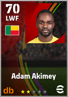 Adam Akimey — LWF, OVR 70, MAX 70