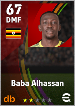 Baba Alhassan — DMF, OVR 67, MAX 67