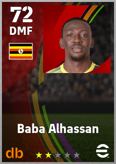 Baba Alhassan — DMF, OVR 72, MAX 72