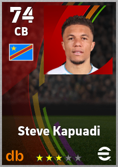 Steve Kapuadi — CB, OVR 74, MAX 74