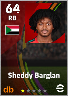Sheddy Barglan — RB, OVR 64, MAX 64