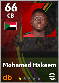 Mohamed Hakeem — CB, OVR 66, MAX 66