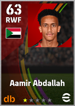 Aamir Abdallah — RWF, OVR 63, MAX 63