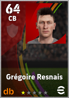 Grégoire Resnais — CB, OVR 64, MAX 64