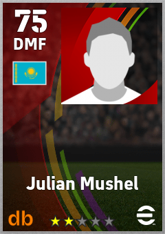 Julian Mushel — DMF, OVR 75, MAX 75