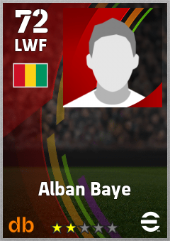 Alban Baye — LWF, OVR 72, MAX 72