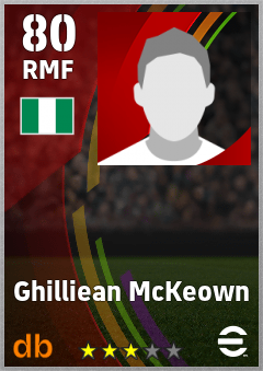 Ghilliean McKeown — RMF, OVR 80, MAX 80