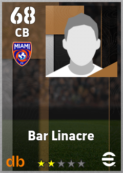 Bar Linacre — CB, OVR 68, MAX 68