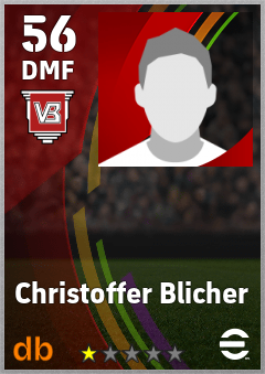 Christoffer Blicher — DMF, OVR 56, MAX 56