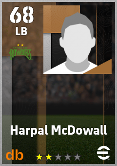 Harpal McDowall — LB, OVR 68, MAX 68