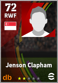 Jenson Clapham — RWF, OVR 72, MAX 72