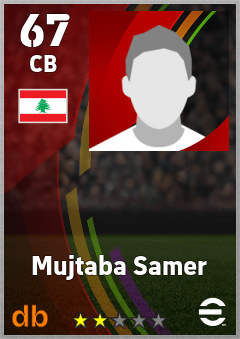 Mujtaba Samer — CB, OVR 67, MAX 67