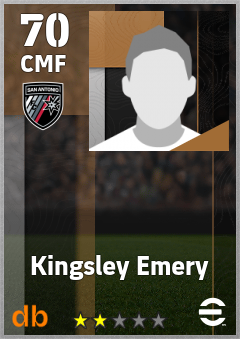 Kingsley Emery — CMF, OVR 70, MAX 70